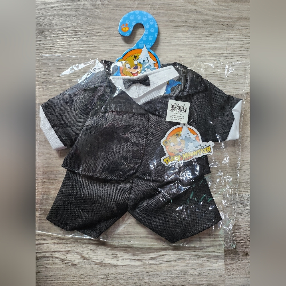 Cute Black Tuxedo Stuffed Bear Animal Suit by Teddy Mountain